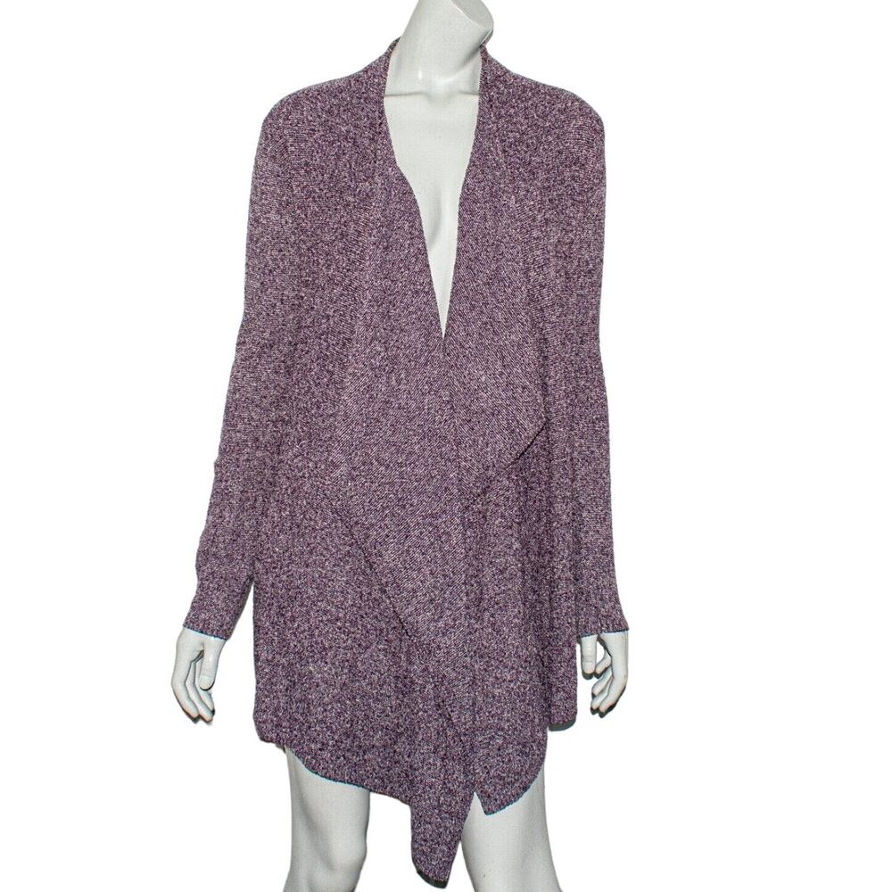 Barefoot Dreams Bamboo Chic Lite Cardigan Wrap Heather Purple S/M